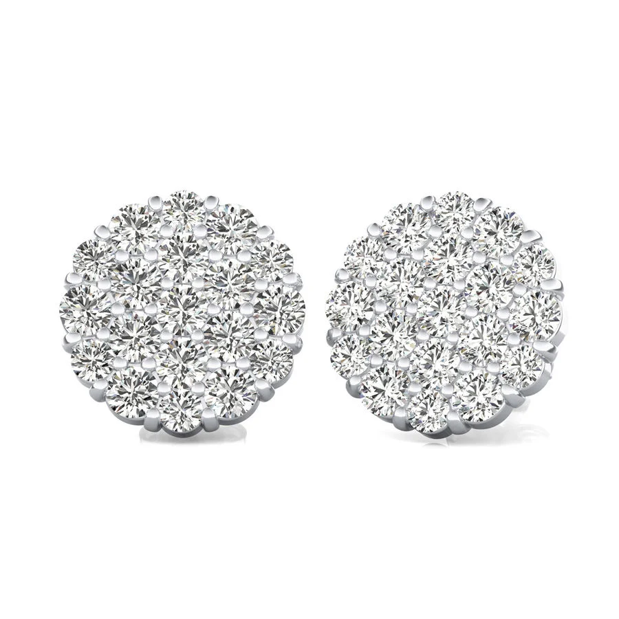 1.00 Ct. T.W. Cluster Stud Earrings