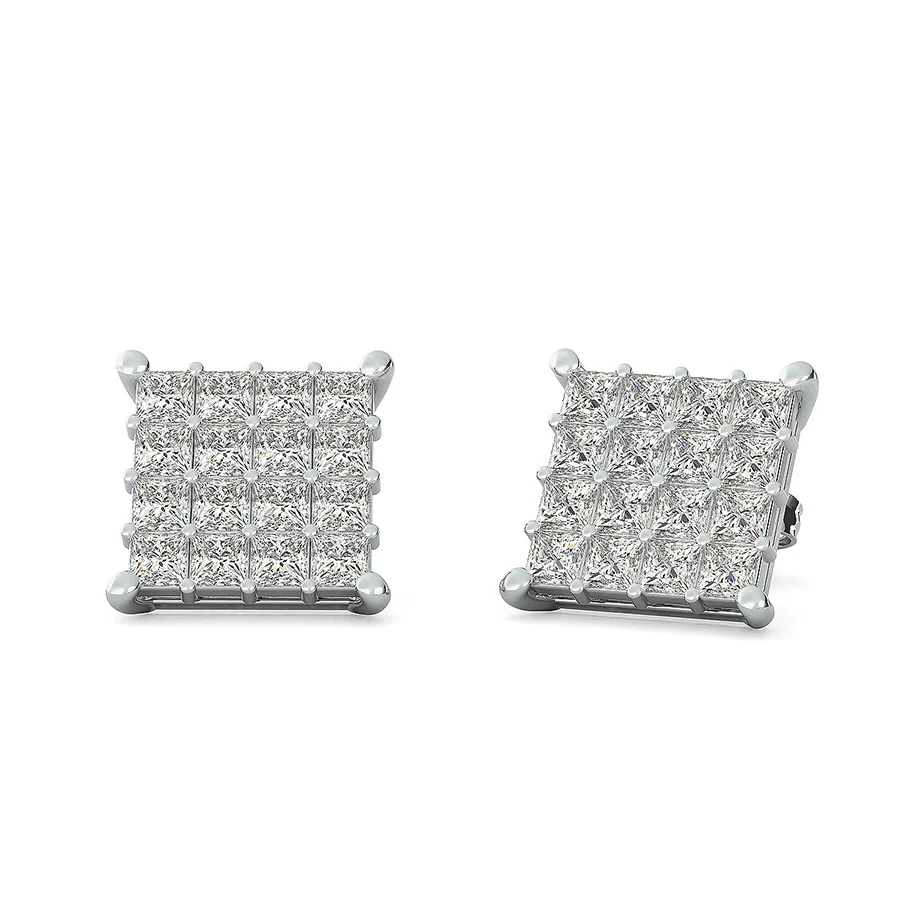 1.50 Ct. T.W. Cluster Stud Earrings