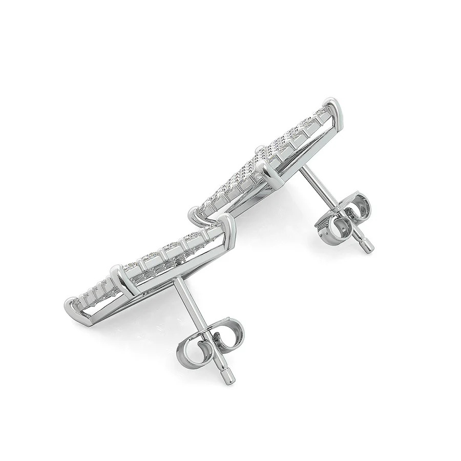 2.00 Ct. T.W. Cluster Stud Earrings - Image 2