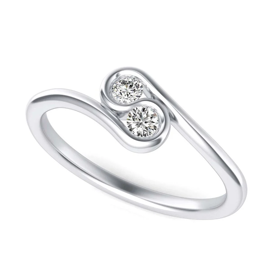 Two Floating Bezel Diamond Ring