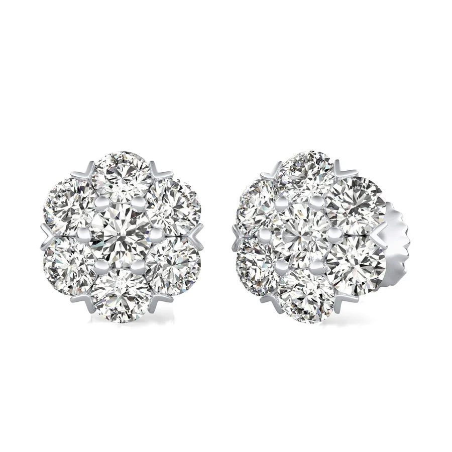 4.00 Ct. T.W. Cluster Stud Earrings
