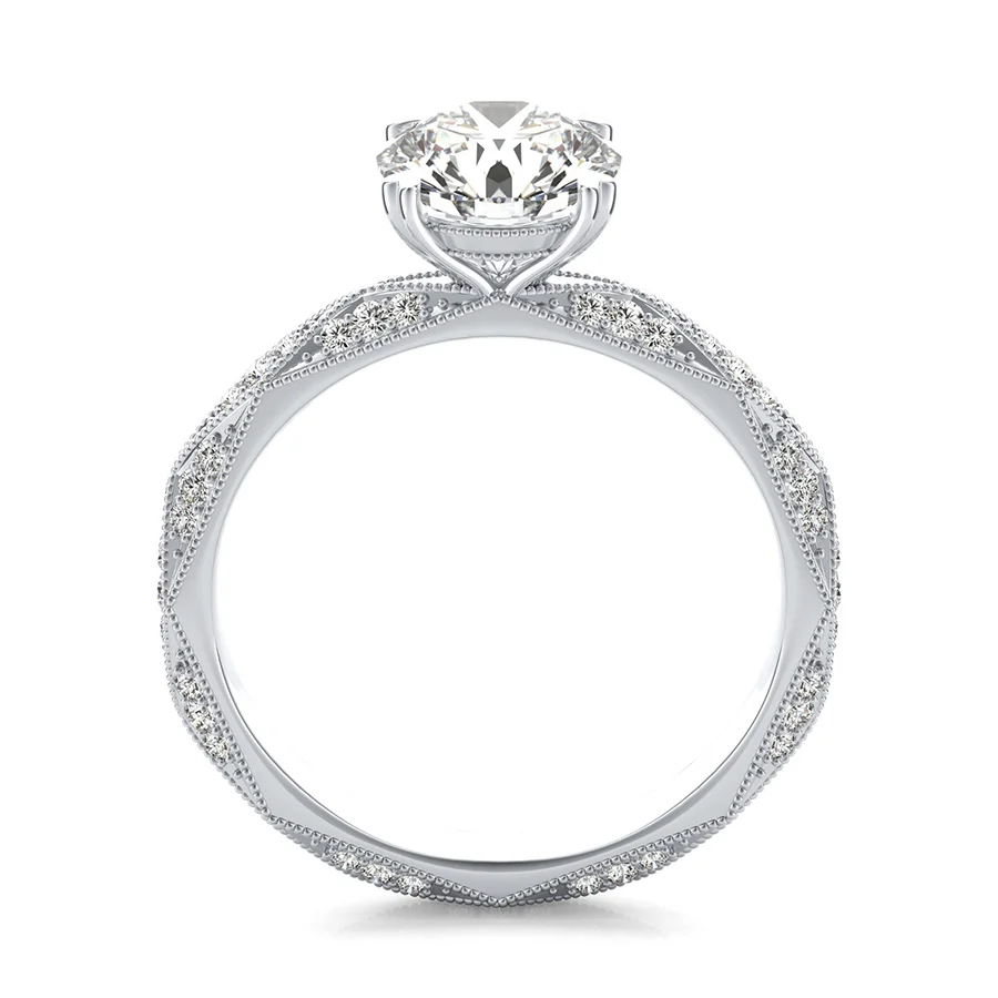 Alexis Eternity Engagement Ring With Milgrain - Image 2