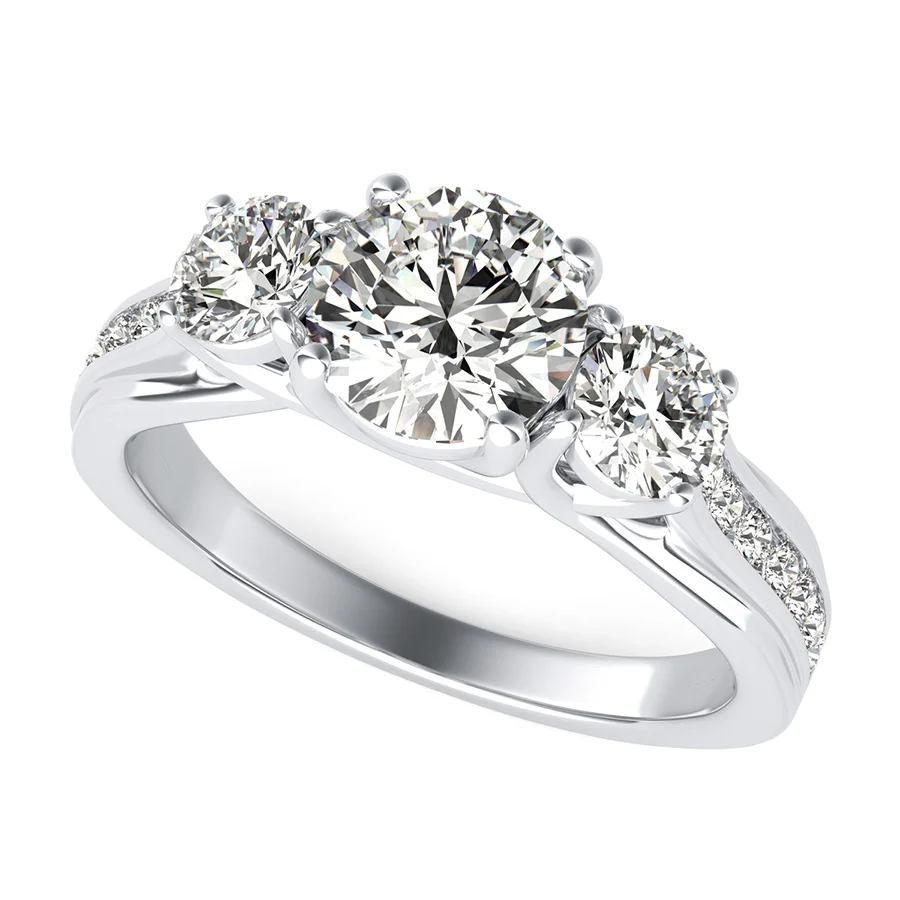Amore Classic Three Stone Trellis Engagement Ring