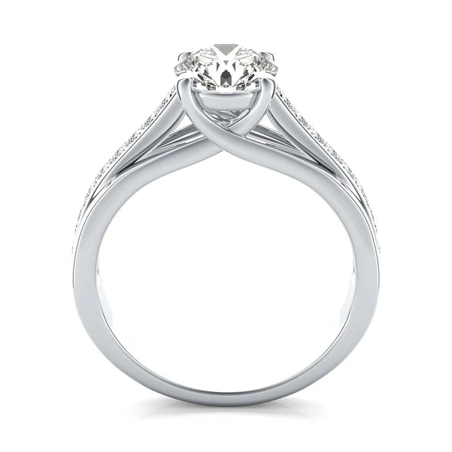 Amore Trellis Engagement Ring With Side Stones - Image 2
