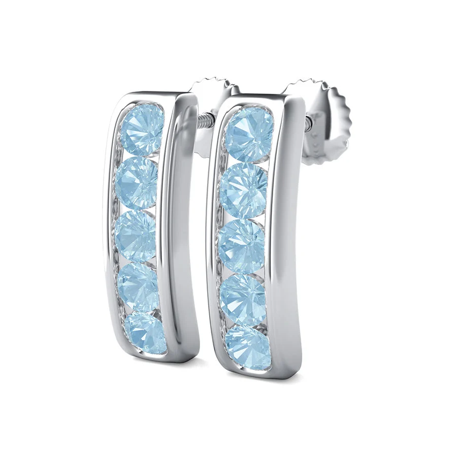 Bar Earrings With Channel Set - Custom Builder - SKU 201791
