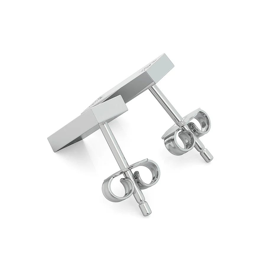 Bar Earrings With Triangle Shaped Pave Set Stones - Image 2