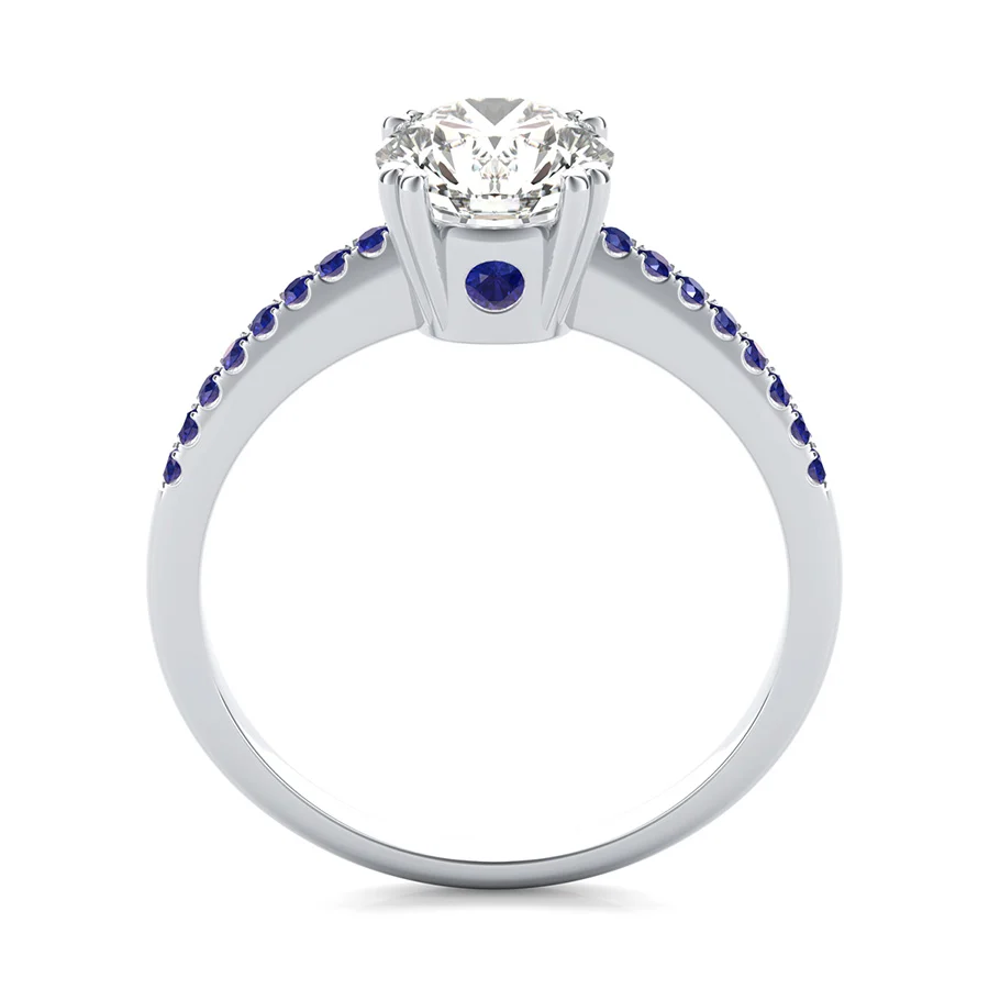 Basket Head Engagement Ring With Side Stones - Image 2