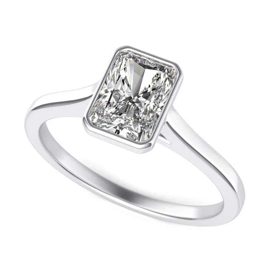 Bezel Cathedral Solitaire Engagement Ring - Custom Builder - SKU 337100