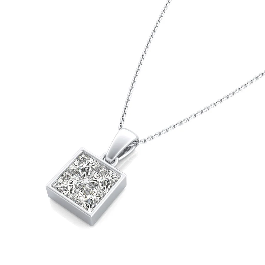 Bezel Cluster Pendants