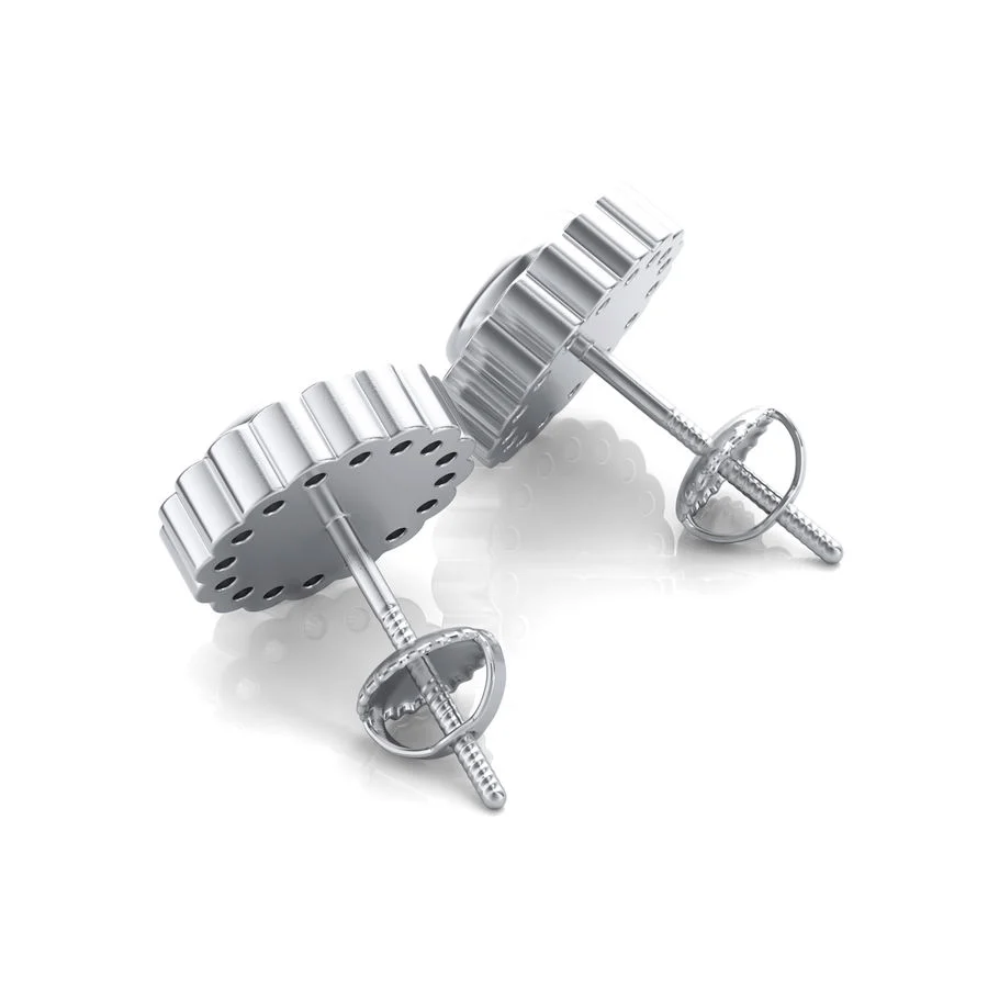 Bezel Halo Earrings - Image 2