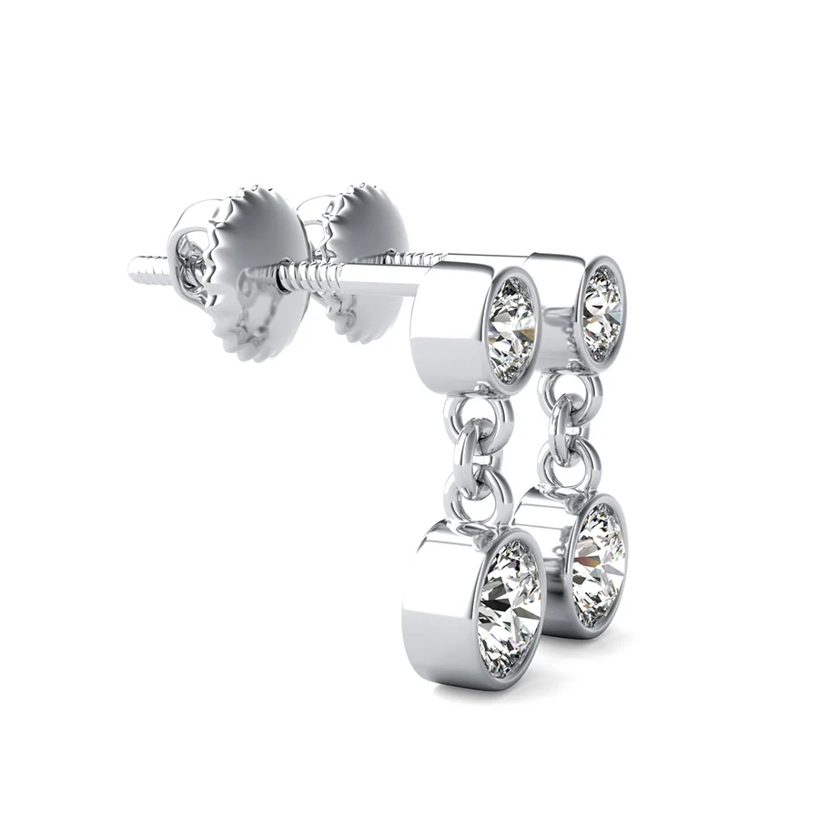 Bezel Set Earrings - Image 2