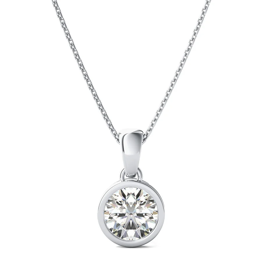 Bezel Solitaire Pendant - Custom Builder - SKU 402173