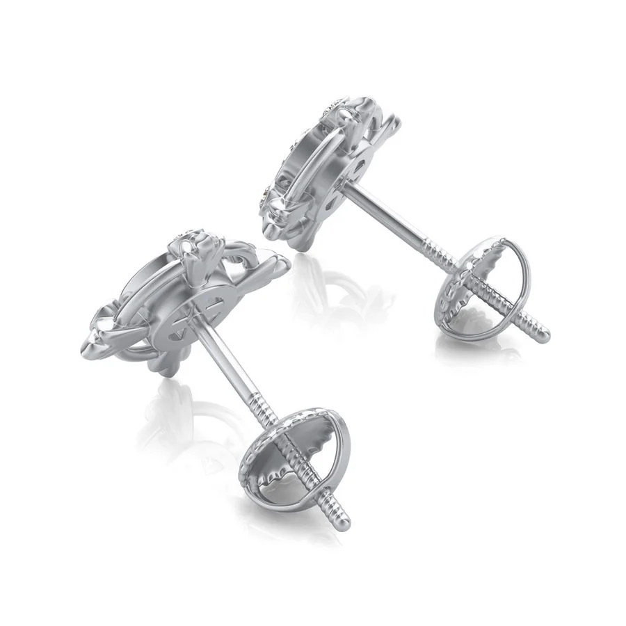 Bezel Stud Earrings - Image 2