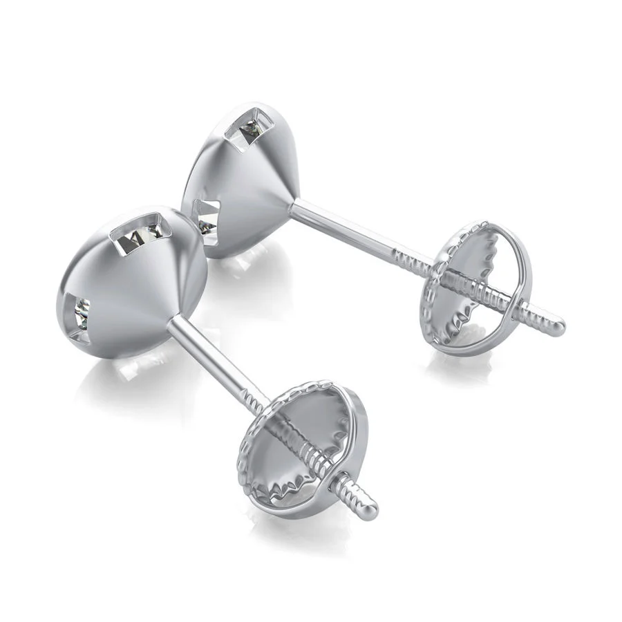 Bezel Stud Earrings - Image 2