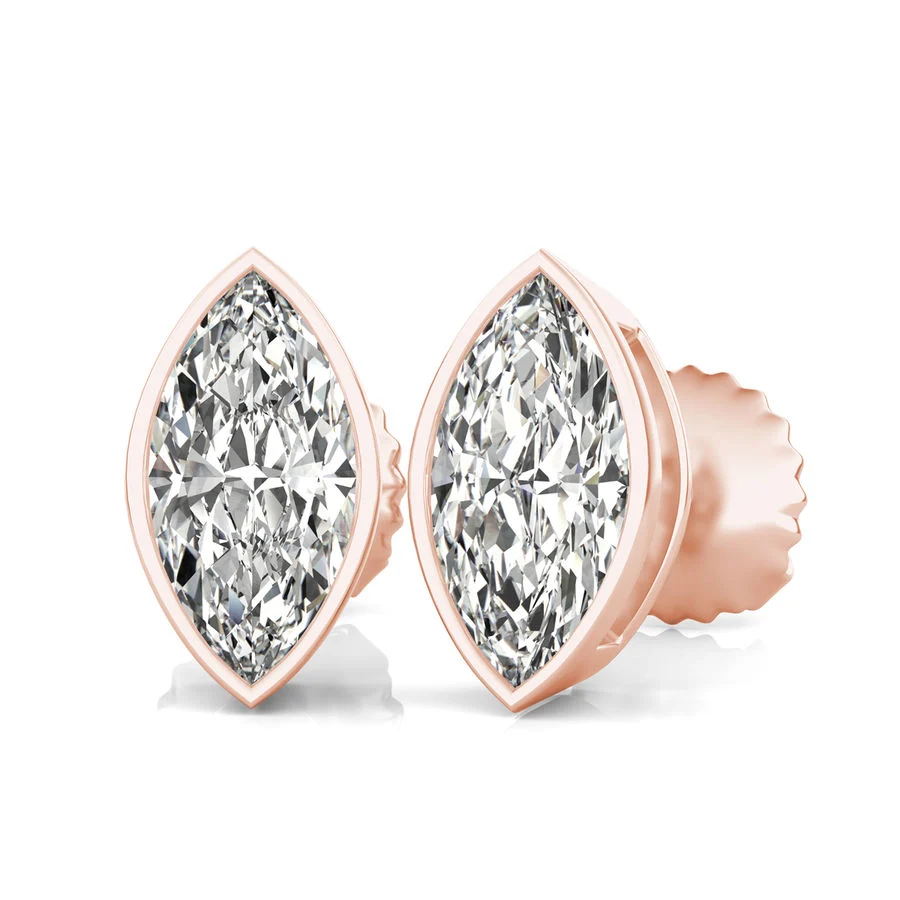 Bezel Stud Earrings - Custom Builder - SKU 205600
