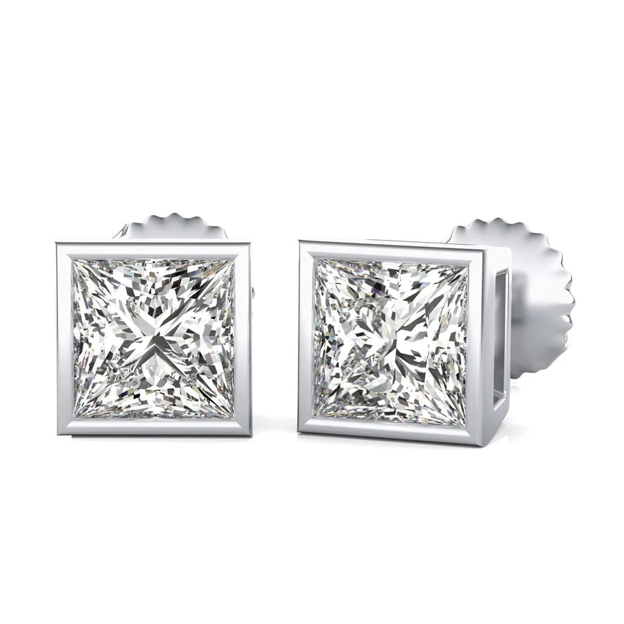Bezel Stud Earrings - Custom Builder - SKU 205600