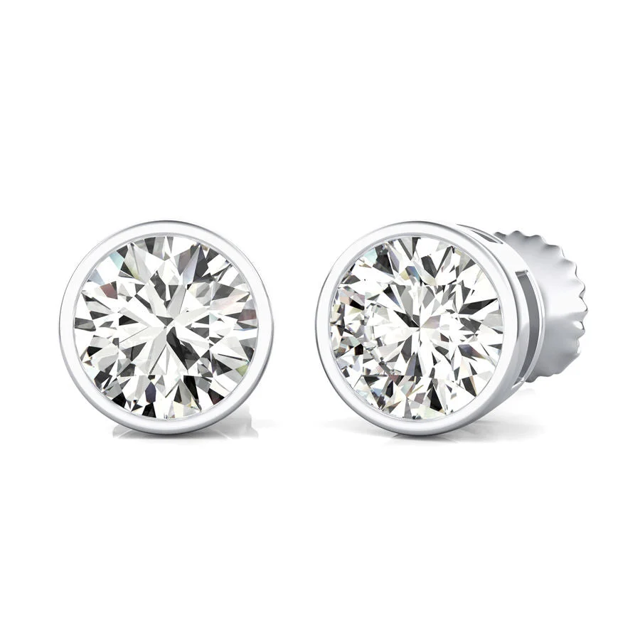 Bezel Stud Earrings - Custom Builder - SKU 205600