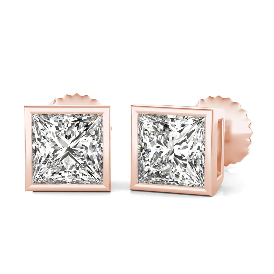 Bezel Stud Earrings - Custom Builder - SKU 205600