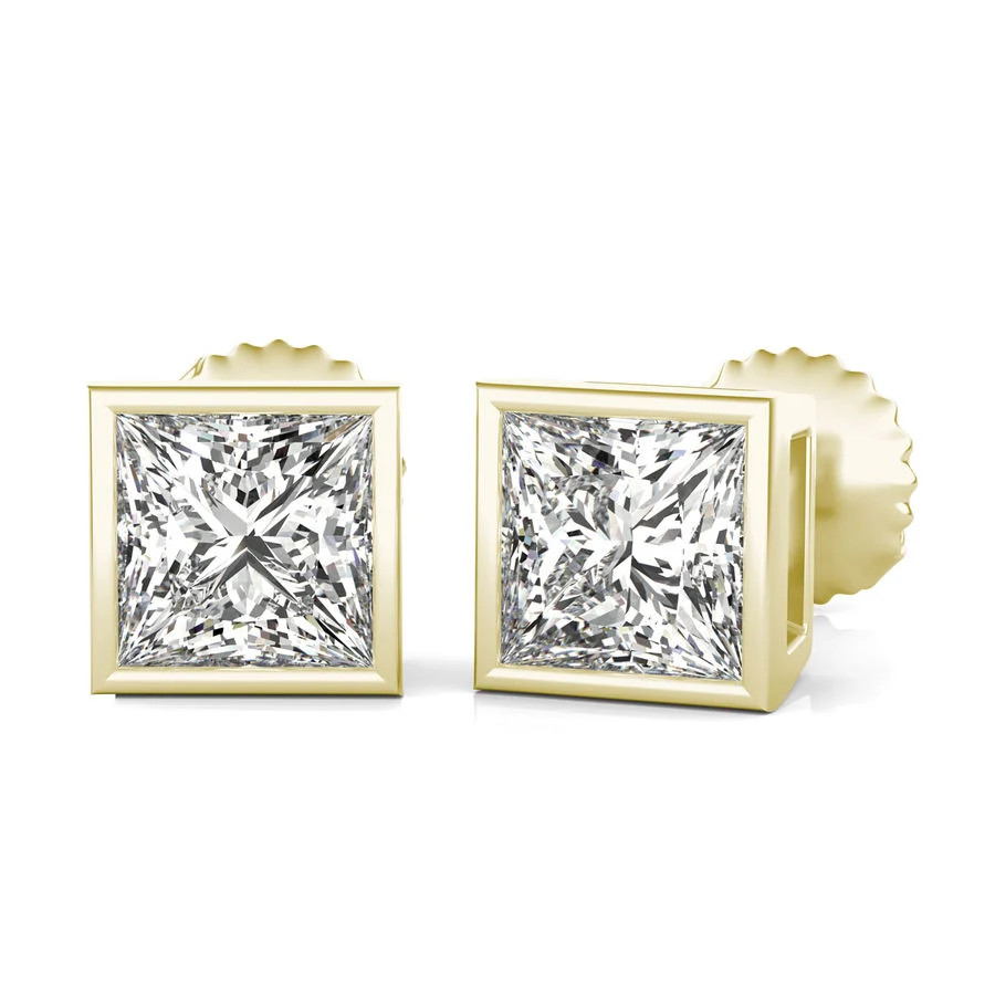 Bezel Stud Earrings - Custom Builder - SKU 205600