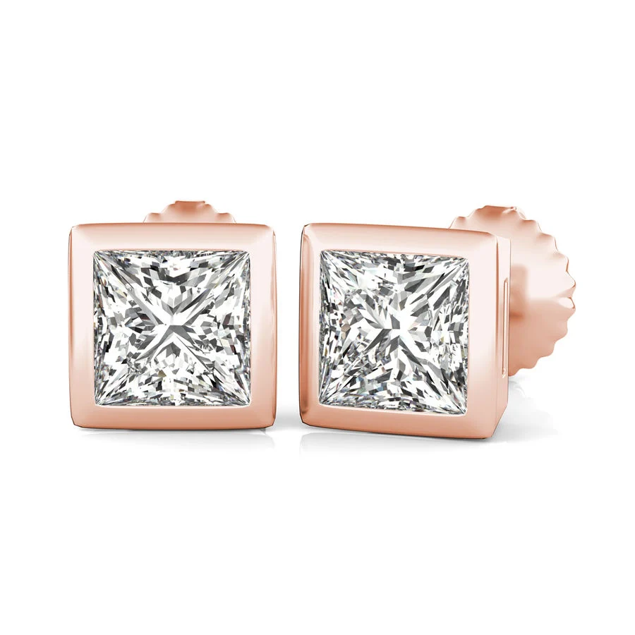 Bezel Stud Earrings - Custom Builder - SKU 221300