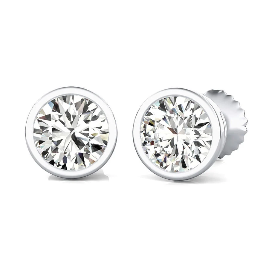 Bezel Stud Earrings - Custom Builder - SKU 221300