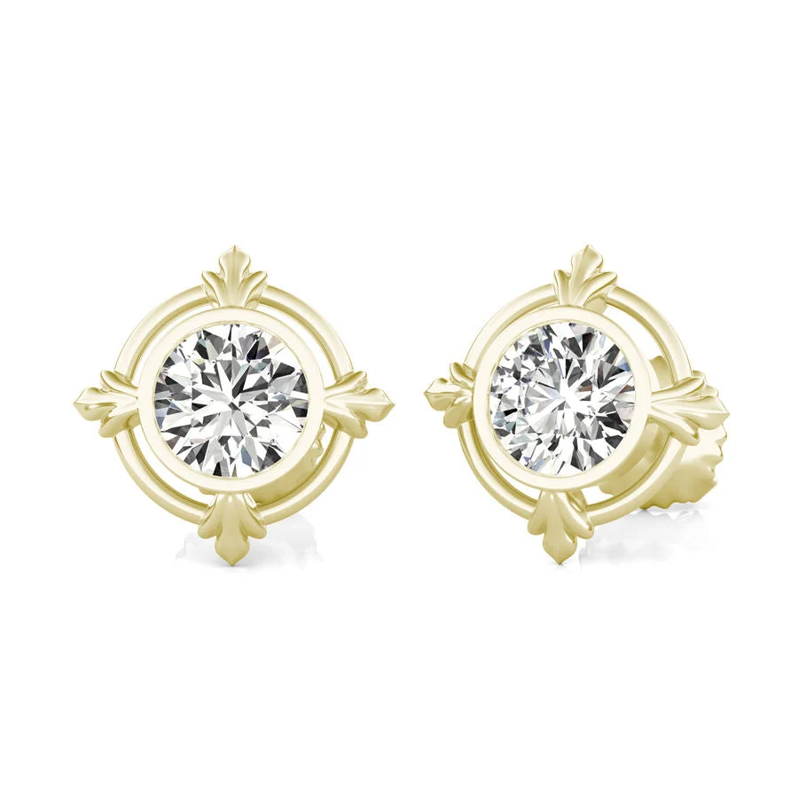 Bezel Stud Earrings - Custom Builder - SKU 299000