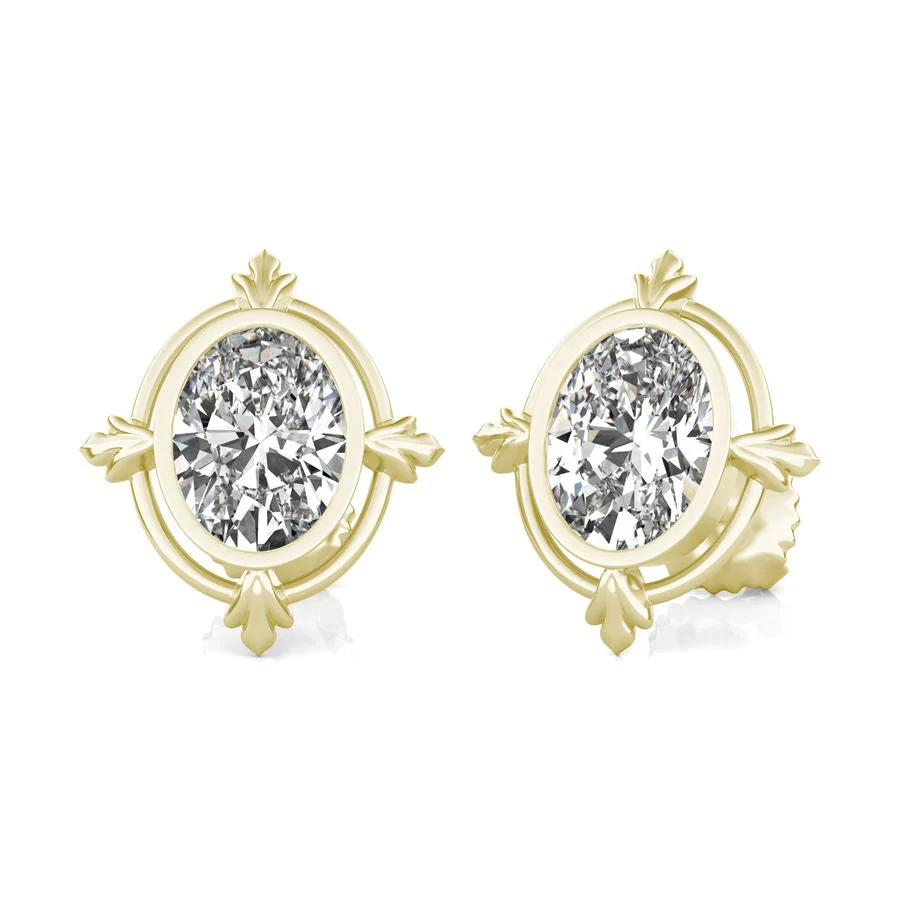 Bezel Stud Earrings - Custom Builder - SKU 299000