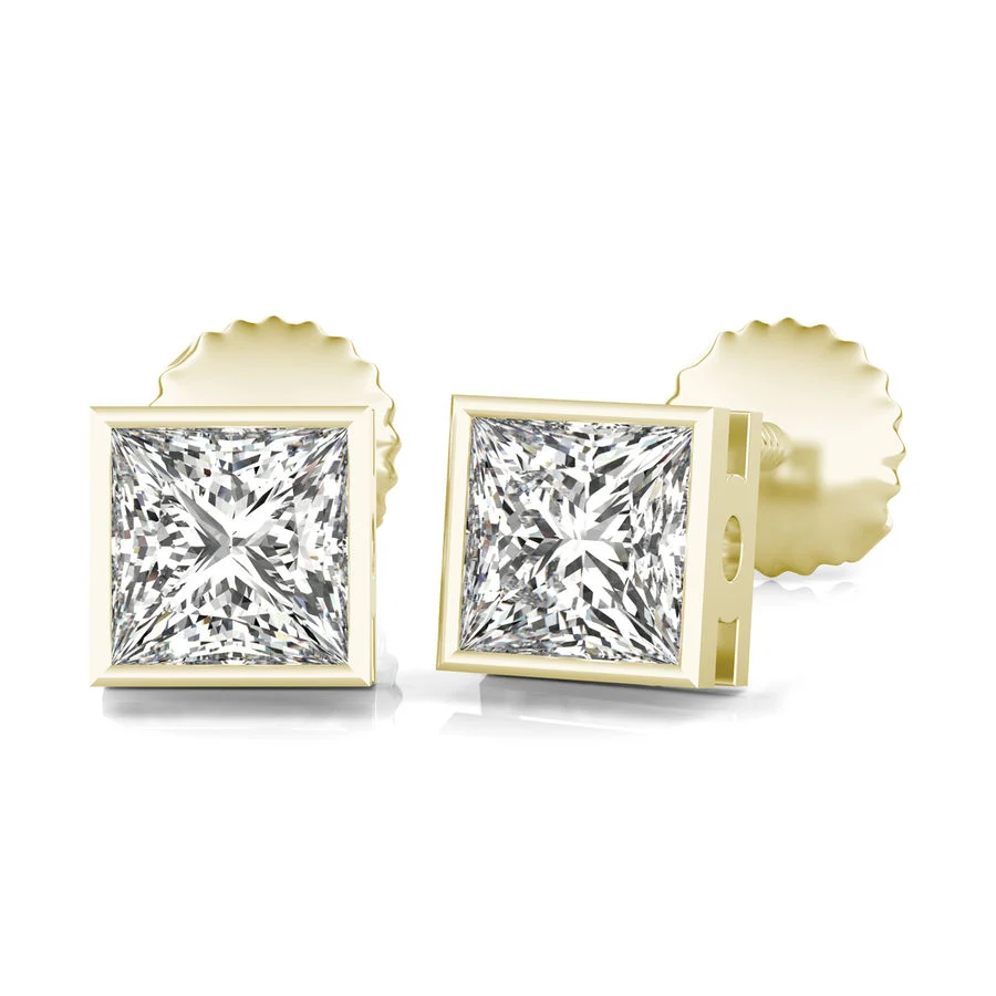 Bezel Stud Earrings - Custom Builder - SKU 336100