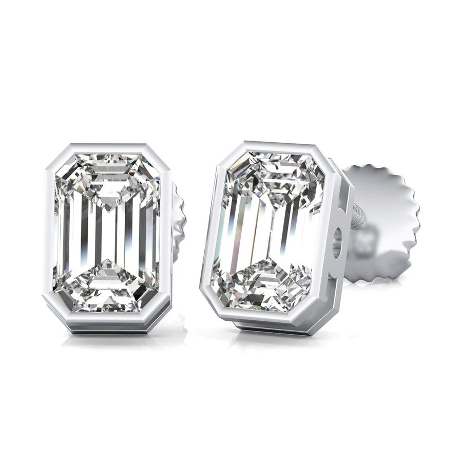 Bezel Stud Earrings - Custom Builder - SKU 336100