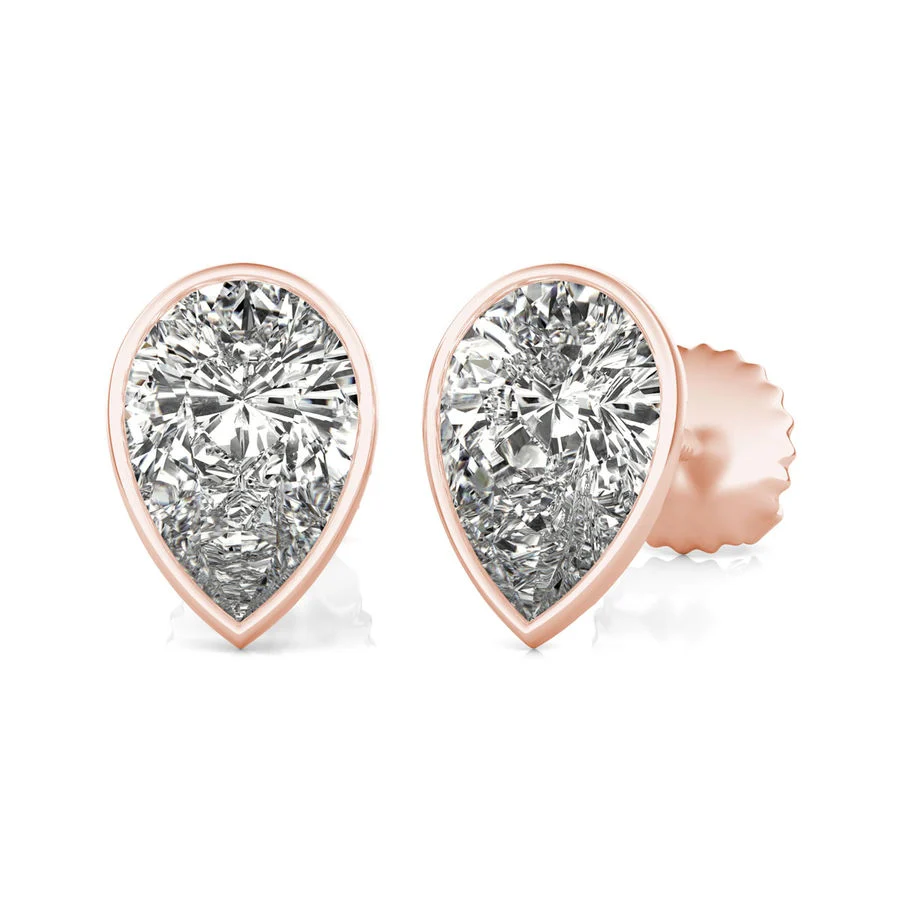Bezel Stud Earrings - Custom Builder - SKU 357100