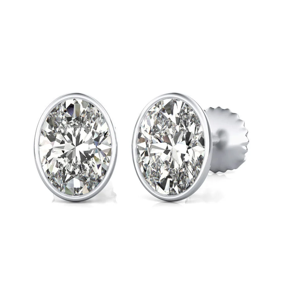 Bezel Stud Earrings - Custom Builder - SKU 357100