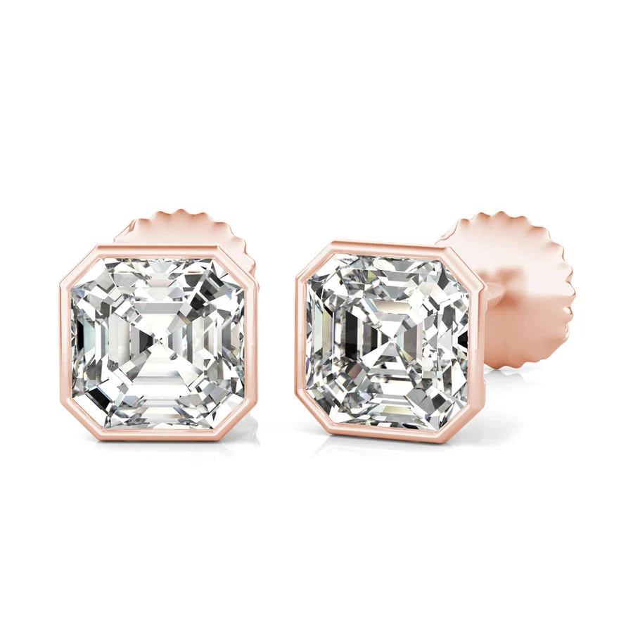 Bezel Stud Earrings - Custom Builder - SKU 357100