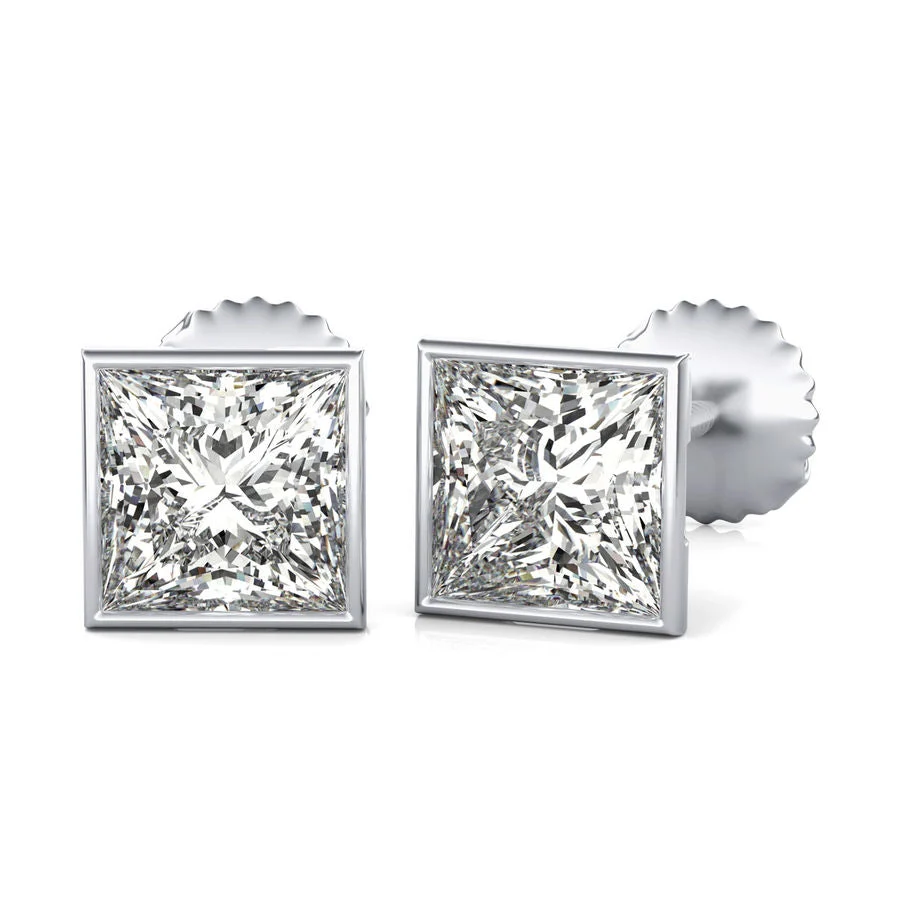 Bezel Stud Earrings - Custom Builder - SKU 357100