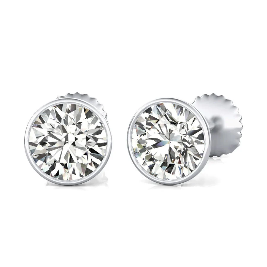 Bezel Stud Earrings - Custom Builder - SKU 357100