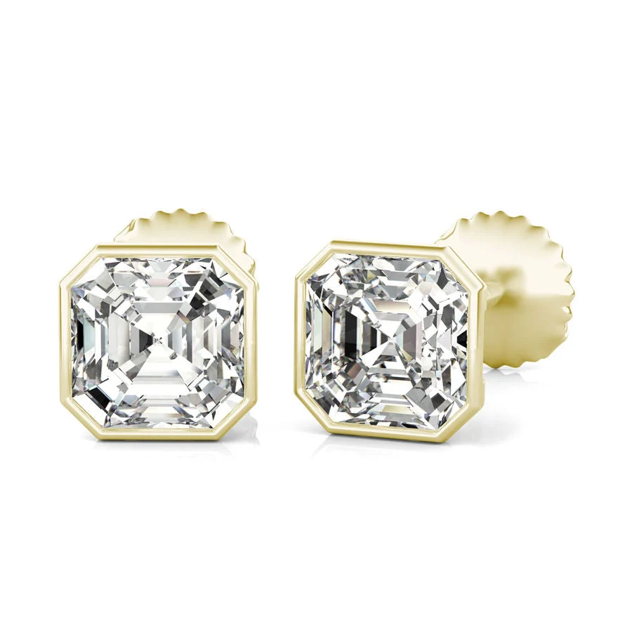 Bezel Stud Earrings - Custom Builder - SKU 357100