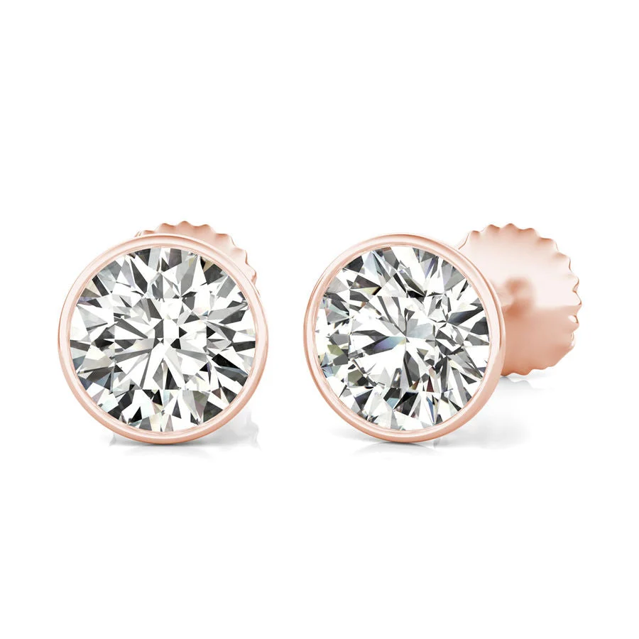 Bezel Stud Earrings - Custom Builder - SKU 357100