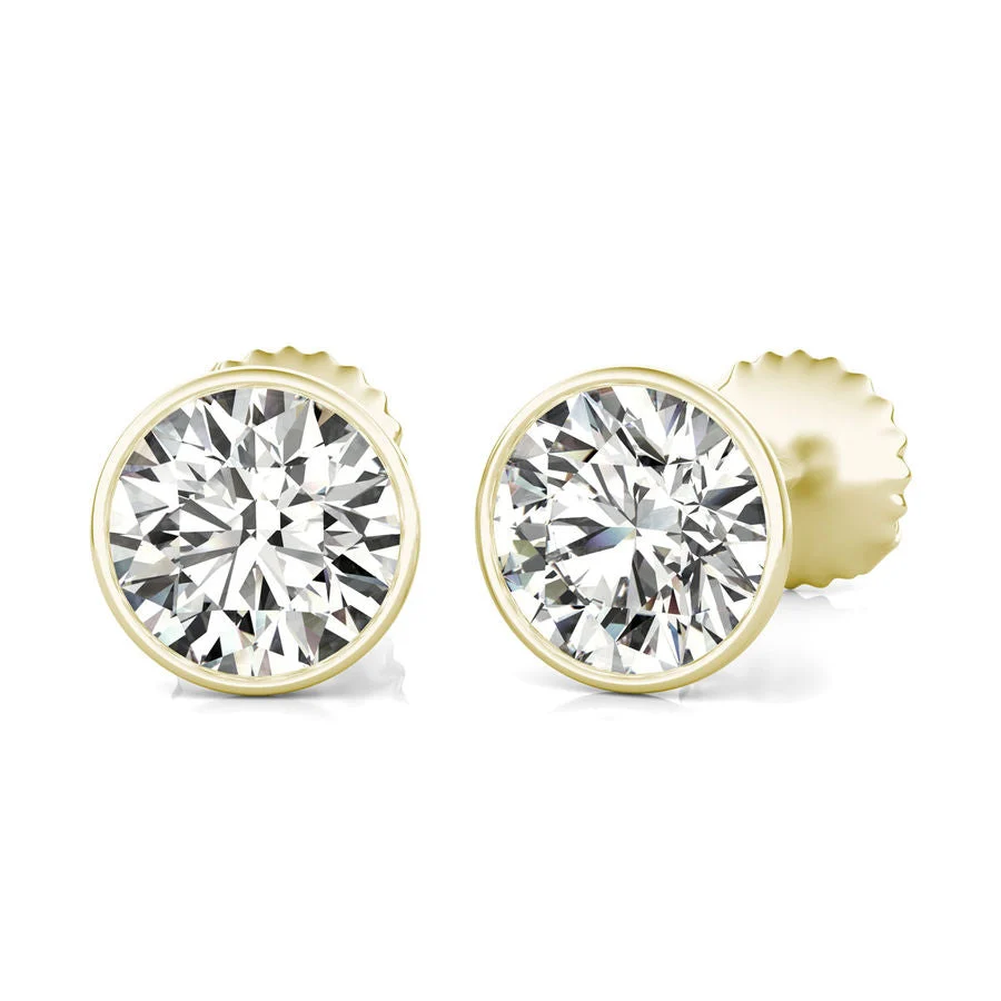 Bezel Stud Earrings - Custom Builder - SKU 357100