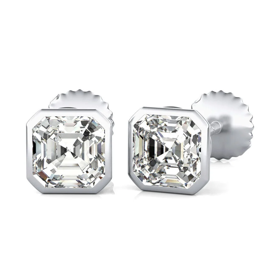 Bezel Stud Earrings - Custom Builder - SKU 358900
