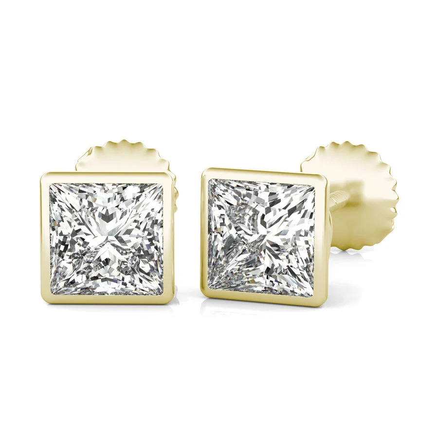 Bezel Stud Earrings - Custom Builder - SKU 358900