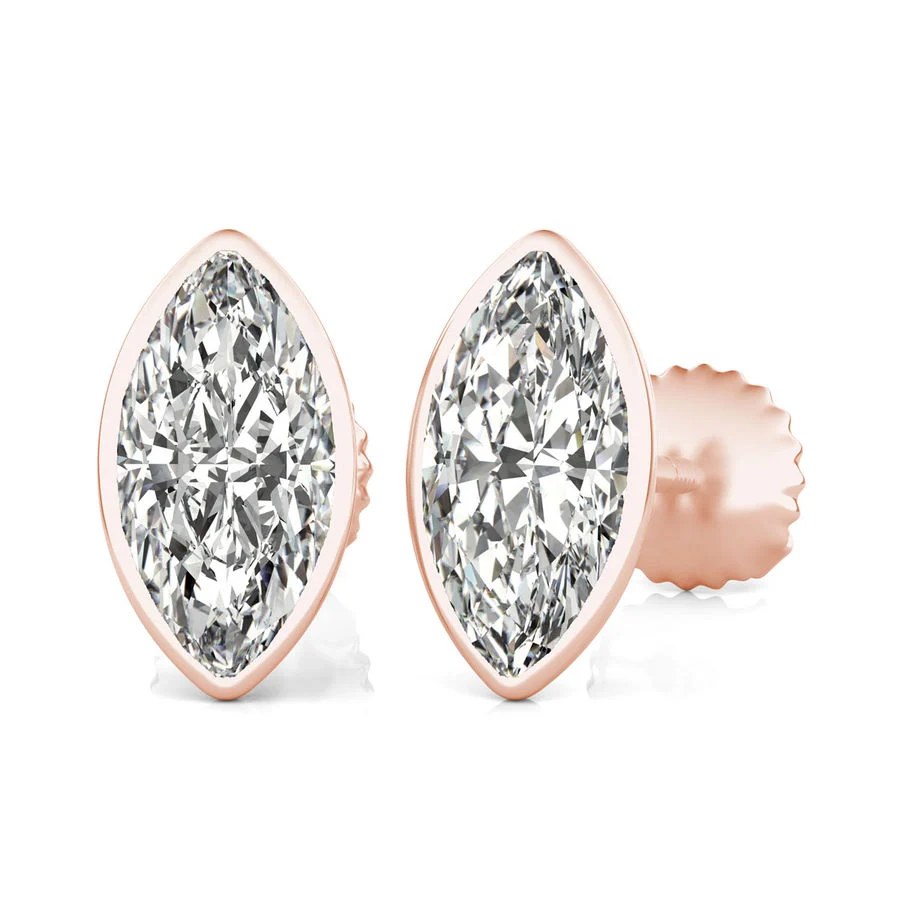 Bezel Stud Earrings - Custom Builder - SKU 358900