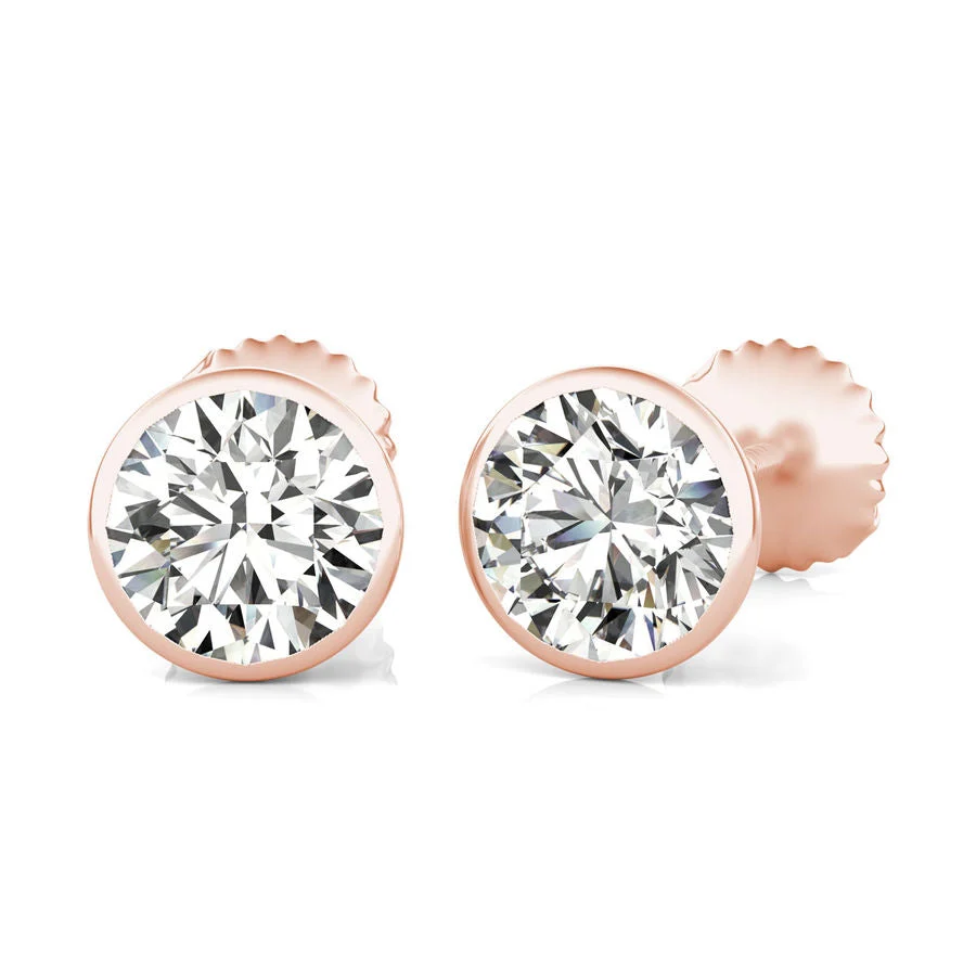 Bezel Stud Earrings - Custom Builder - SKU 358900