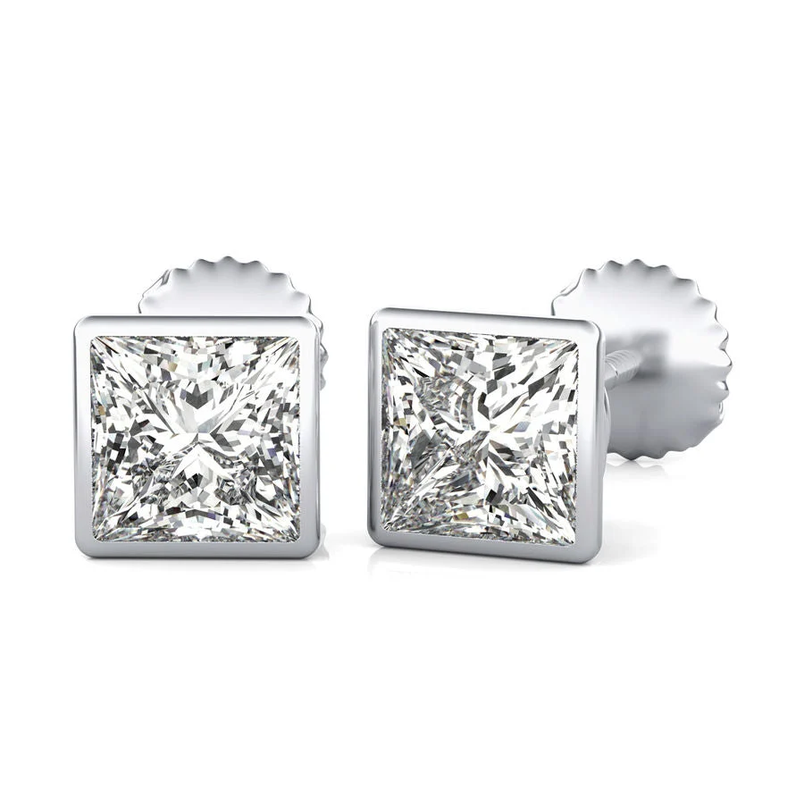 Bezel Stud Earrings - Custom Builder - SKU 358900