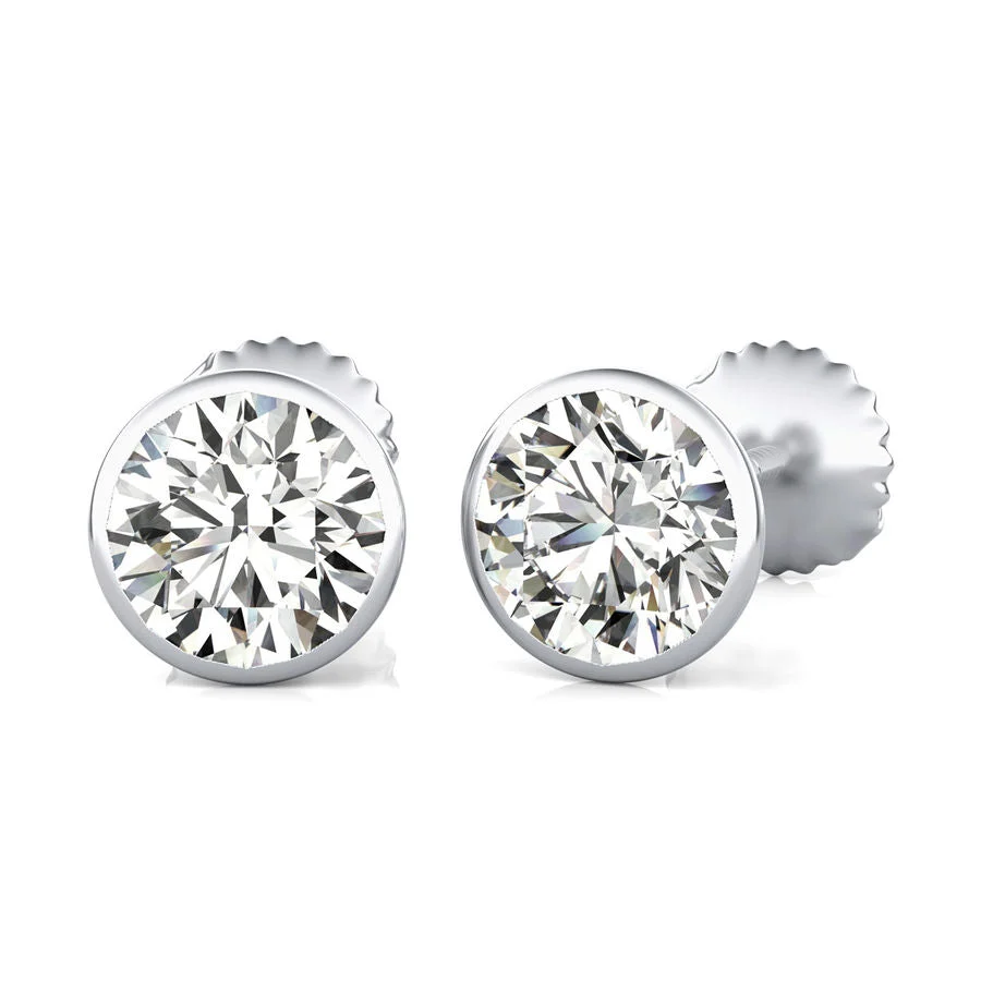 Bezel Stud Earrings - Custom Builder - SKU 358900