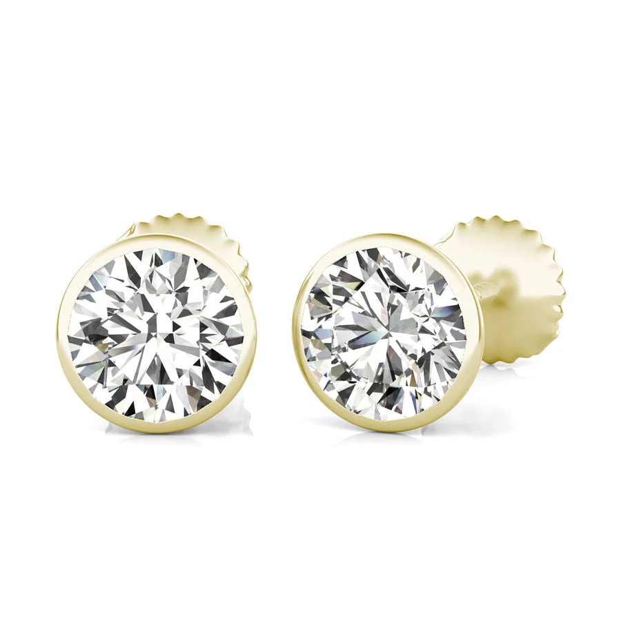 Bezel Stud Earrings - Custom Builder - SKU 358900
