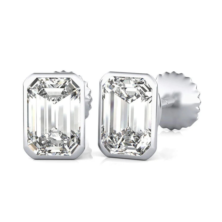 Bezel Stud Earrings - Custom Builder - SKU 358900