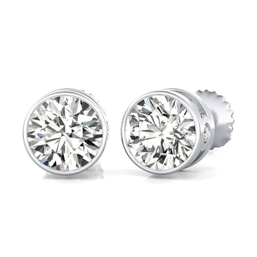 Bezel Stud Earrings - Custom Builder - SKU 359600