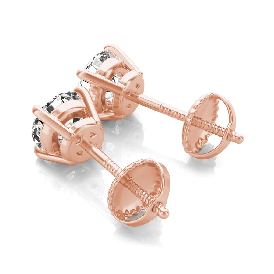 Limited Sale - 1.00 ctw. Diamond Stud Earrings in 14K White Yellow or Rose - Image 6