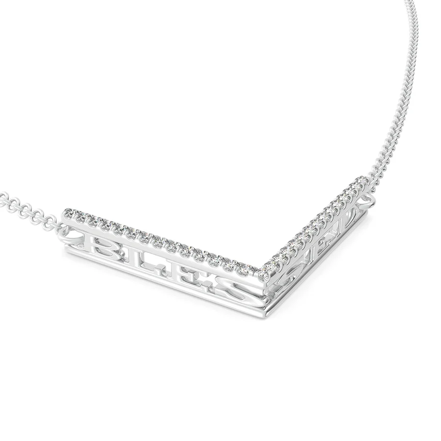 "BLESSED" Chevron Bar Pendant