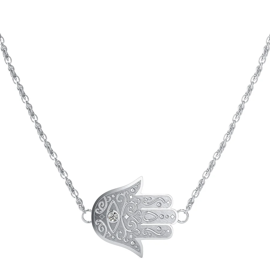 Carved Sideways Hamsa Pendant