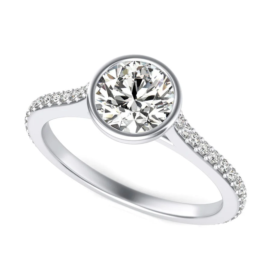 Cathedral Bezel Engagement Ring - Custom Builder - SKU 337300
